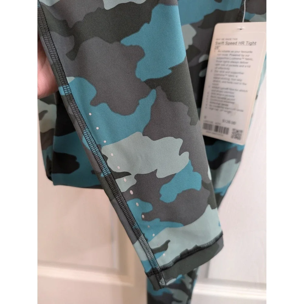 Lululemon Base Pace HR Tight Heritage 365 Camo Tidewater Leggings NWT -‎ Size 0